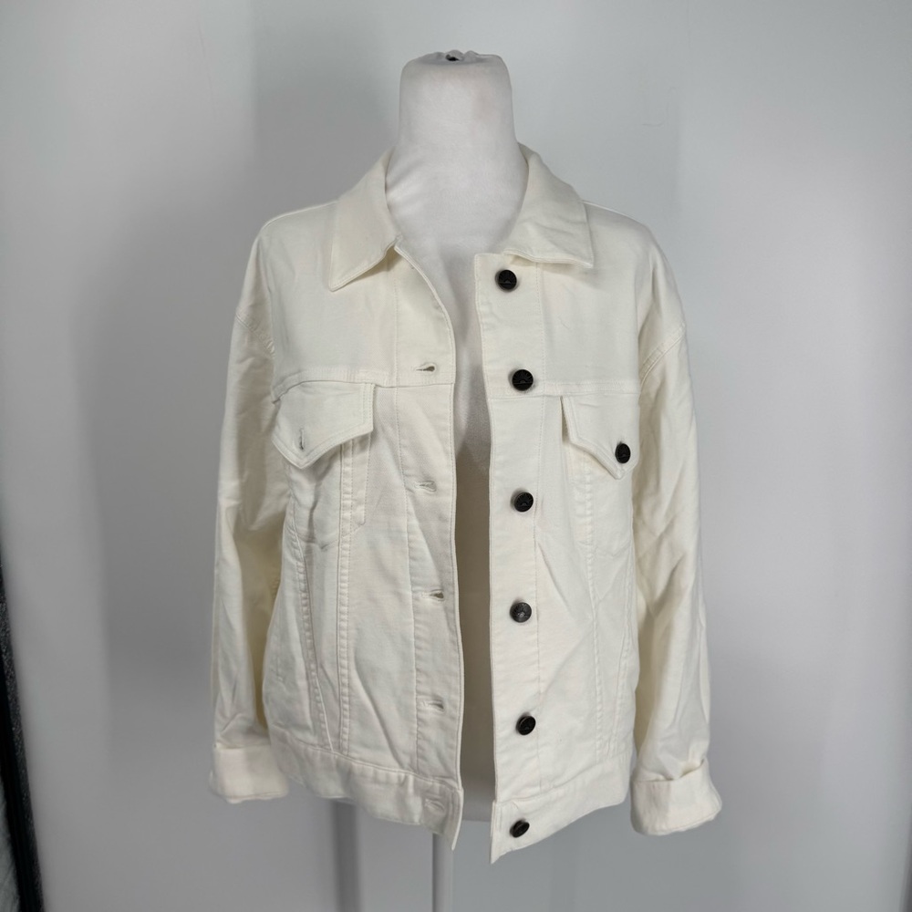 Faherty  Women's White Denim Jacket - Picture 4 of 13